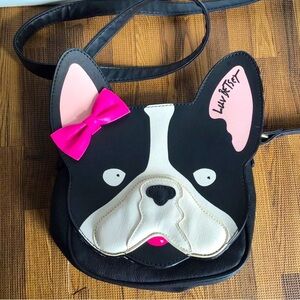 Betsey Johnson “Frenchie” French Bulldog cross body purse